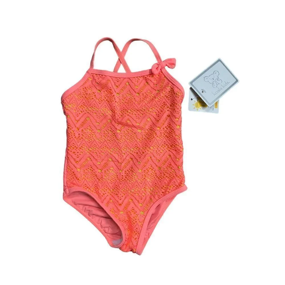 Koala Kids Girls 24 Months 1 Piece Pink Bathing Suit Swimsuit New Baby UPF 50